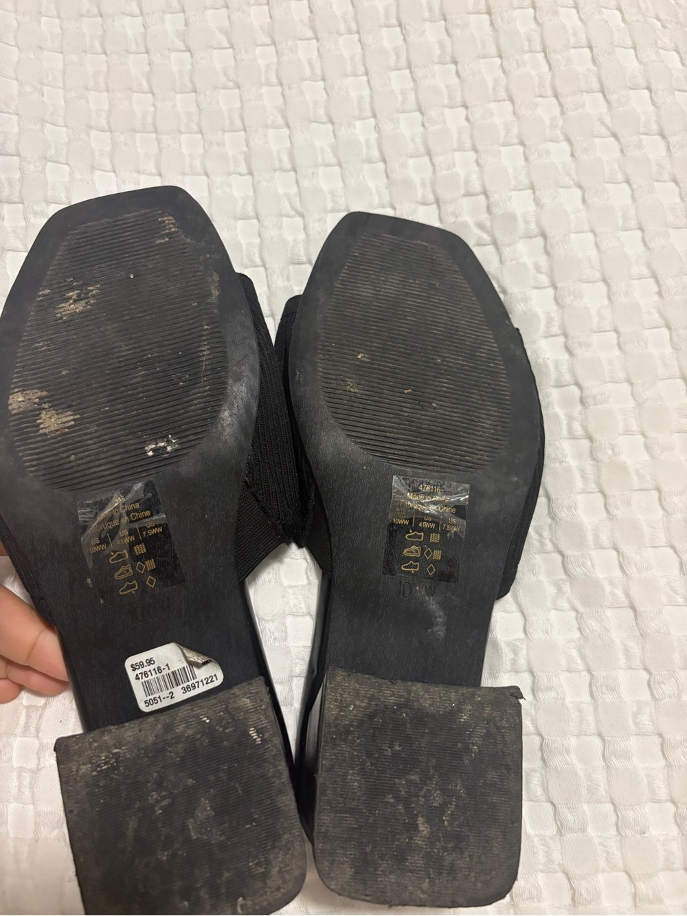 Penningtons Black Wide width Slide Mules - Picture 6 of 9